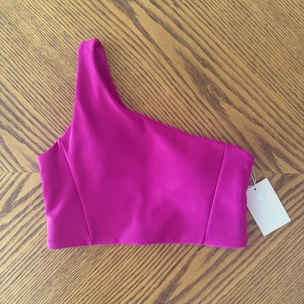 WILO One Shoulder Corsetry Sports Bra - Fuschia